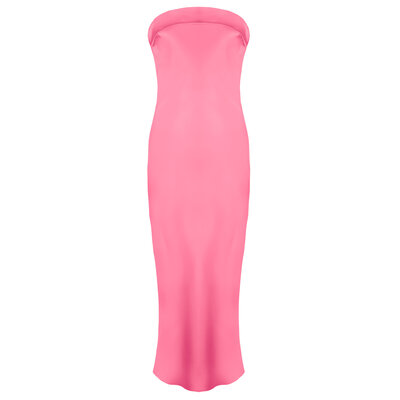 JAIMY Strapless low back satin dress pink