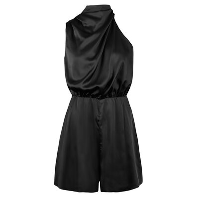 JAIMY Soleil satin playsuit black