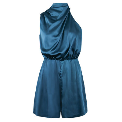 JAIMY Soleil satin playsuit petrol