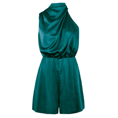 JAIMY Soleil satin playsuit emerald