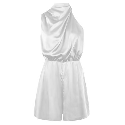 JAIMY Soleil satin playsuit white