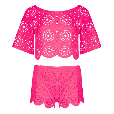 JAIMY Holiday off shoulder set fuchsia