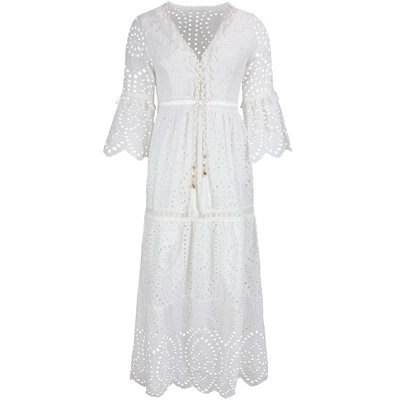 JAIMY Laura maxi crochet dress white