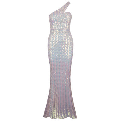 JAIMY Ariana maxi sequin dress beige