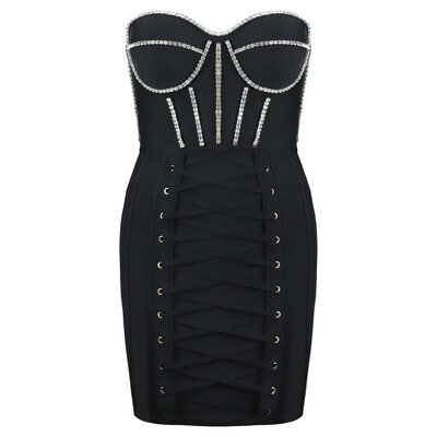 JAIMY Lace up corset bandage dress