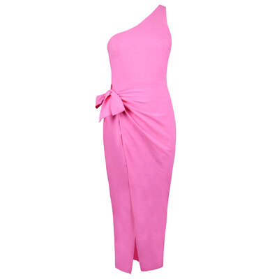 JAIMY Linnen one shoulder dress pink