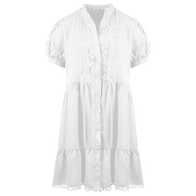 JAIMY Sapphire short sleeve dress white