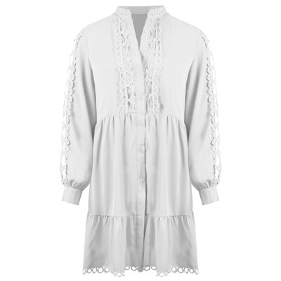 JAIMY Sapphire long sleeve dress white