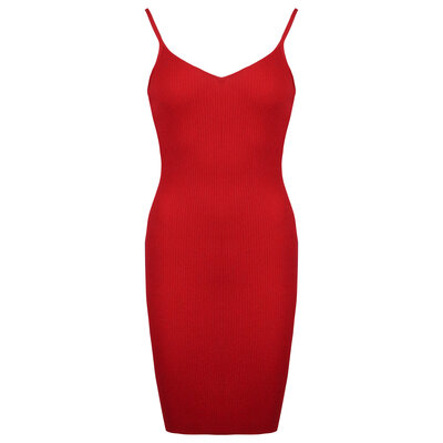 JAIMY Frida ribbed dress red