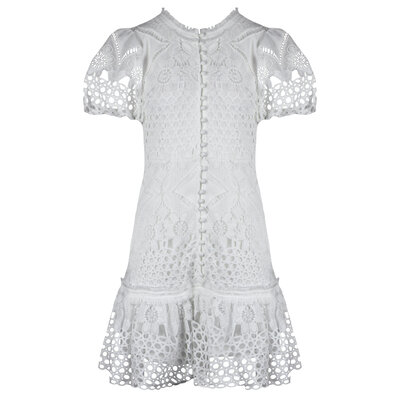 JAIMY Alanna crochet dress white