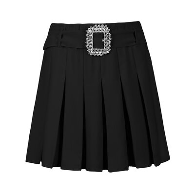JAIMY Diamond buckle plisse skirt black