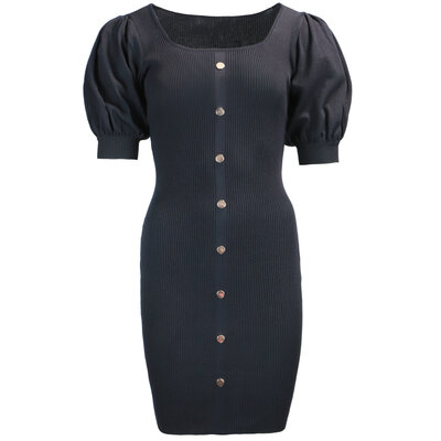 JAIMY Ariyah gold button dress black