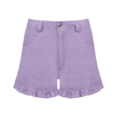 JAIMY Ruffle denim short lilac