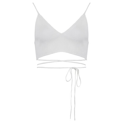 JAIMY Armani cropped knitwear top white