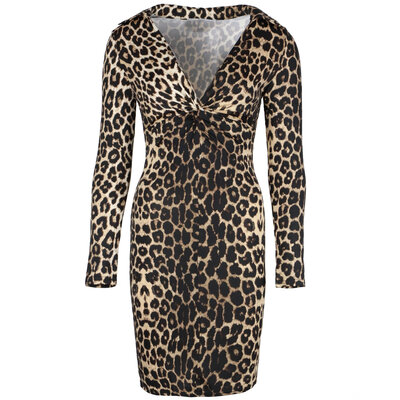 JAIMY Gwen knot travel dress leopard