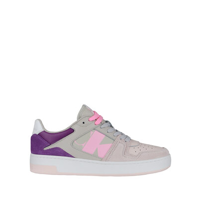 CALVIN KLEIN Basket cupsole lace up sneaker eggshell/cotton candy/peach blush