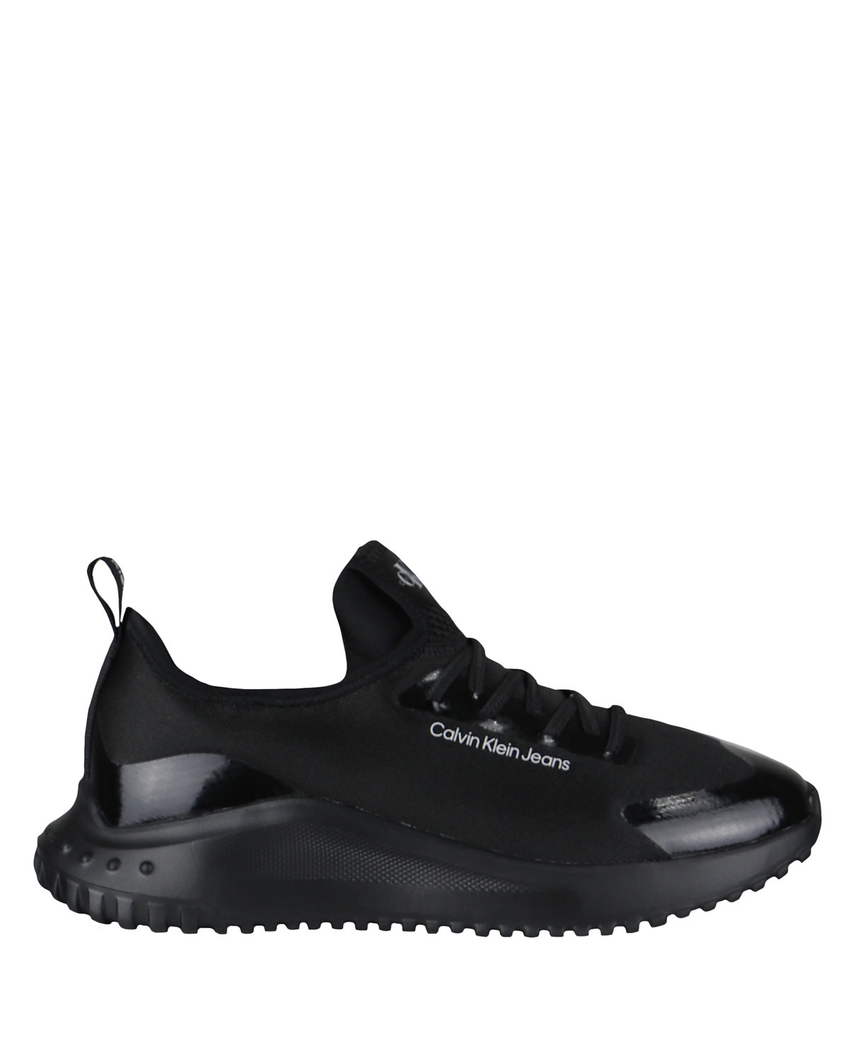 CALVIN KLEIN Eva runner sock lace up sneaker triple black