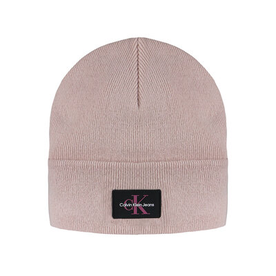 CALVIN KLEIN Monologo rubber beanie pink