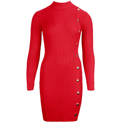 JAIMY Juliet gold button dress red