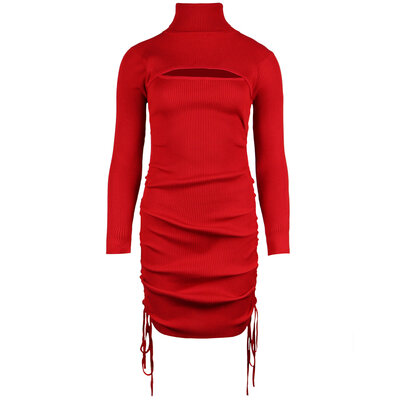 JAIMY Joyce cut out detail knitwear dress red