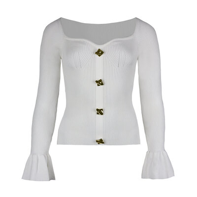 JAIMY Alena ribbed top white