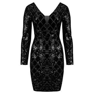 JAIMY Claire sequin dress black