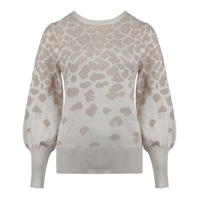 JAIMY Nina sparkle leopard top beige