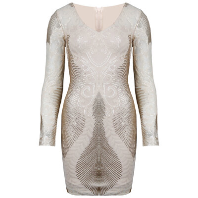 JAIMY Rosalyn sequin dress creme