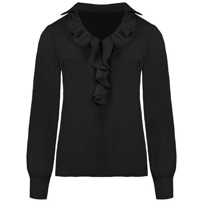 JAIMY Stacy ruffle travel blouse black
