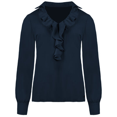 JAIMY Stacy ruffle travel blouse marine blue