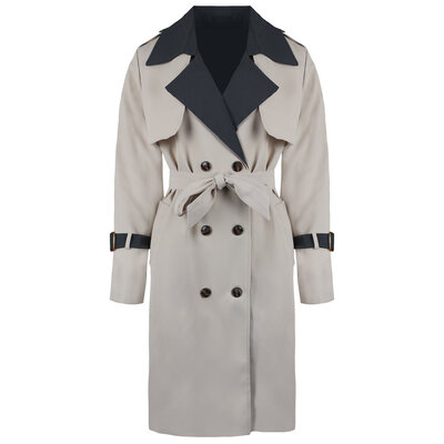 JAIMY Sisi colour blocking trench coat creme
