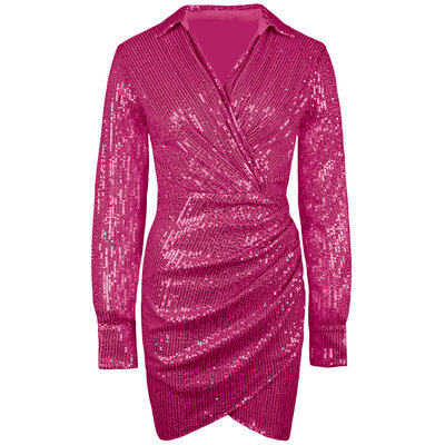 JAIMY Gloria sequin dress fuchsia
