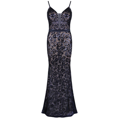 JAIMY Immen maxi sequin dress navy