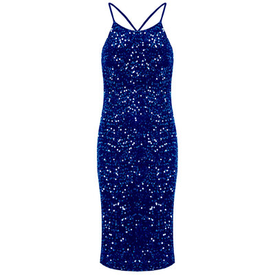 JAIMY Everlee low back sequin dress blue