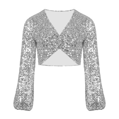 JAIMY Malani sequin top silver