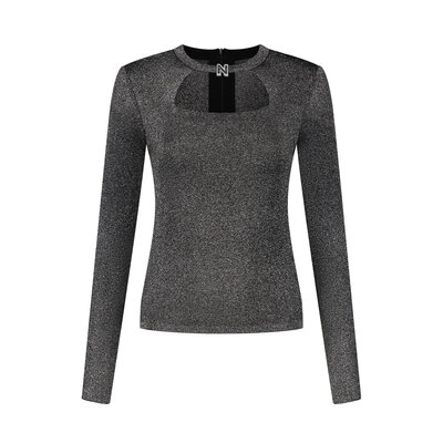 NIKKIE Guusje sparkle top black