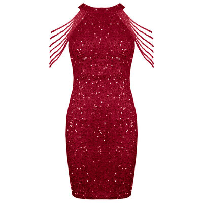 JAIMY Penelope sequin dress red