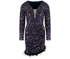 blue leopard print dress zara Sequin Zara Animal Zara Print Sequin Dress Worn Once Saylor neckline in front and Slouchy Rib Sweater Midi Color:Dark-Navy