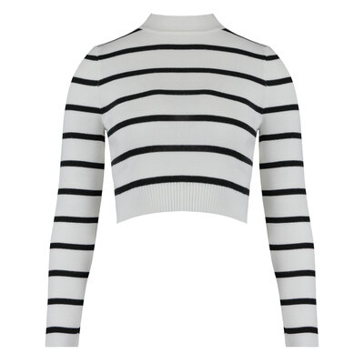 JAIMY Louisa striped knitwear top white