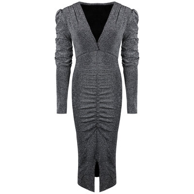 JAIMY Andrea sparkle maxi dress silver