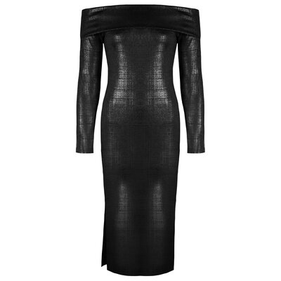 JAIMY Brielle off shoulder metallic dress black