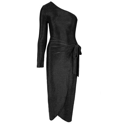 JAIMY Raina one shoulder sparkle dress black