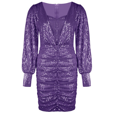 JAIMY Autumn sequin dress purple