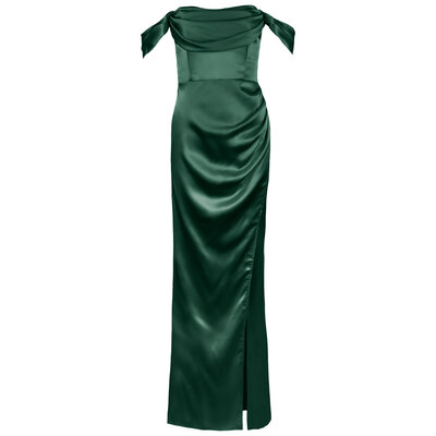 JAIMY Dulce satin maxi dress emerald