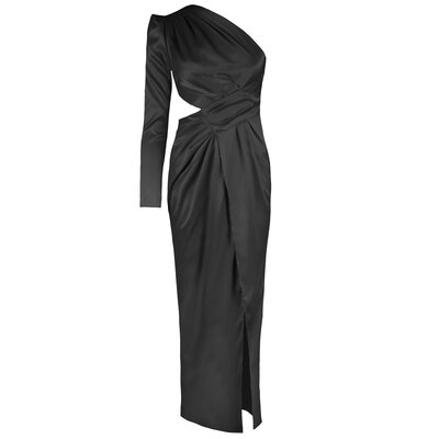 JAIMY Isabela satin maxi dress black