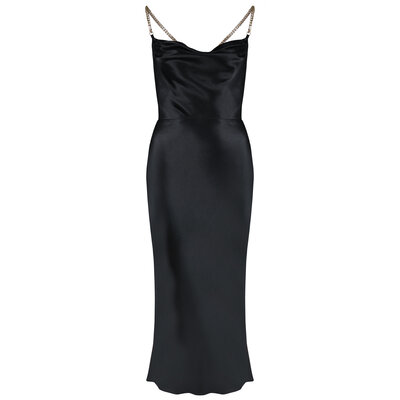 JAIMY Dallas satin maxi dress black