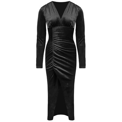 JAIMY Lucille velvet dress black