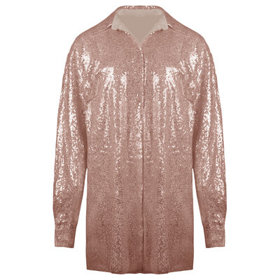 JAIMY Sequin blouse dress rose