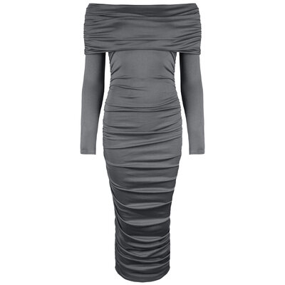 JAIMY Johanna off shoulder dress grey