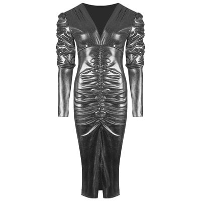 JAIMY Andrea metallic maxi dress silver
